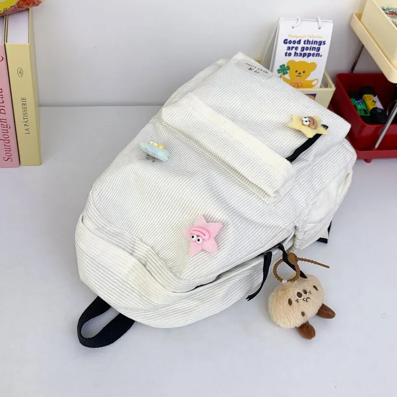 Alcohol Dragon Corduroy Backpack Women's Multicolor-6