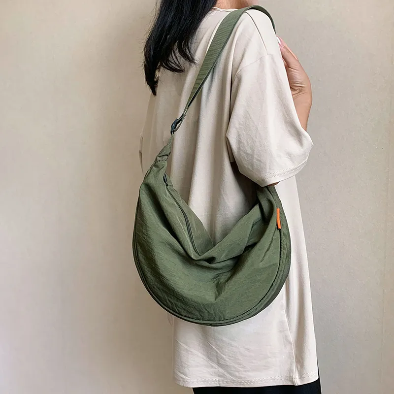 Alcohol Dragon Fabric Dumpling Bag Shoulder Bag Regular Unisex Green/Orange/Dark Blue/Light Blue/Black/Ecru-10