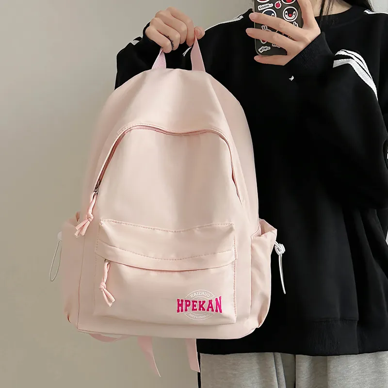 Alcohol Dragon Nylon Backpack Regular Women's Pink/Blue/Black/White/Red-12
