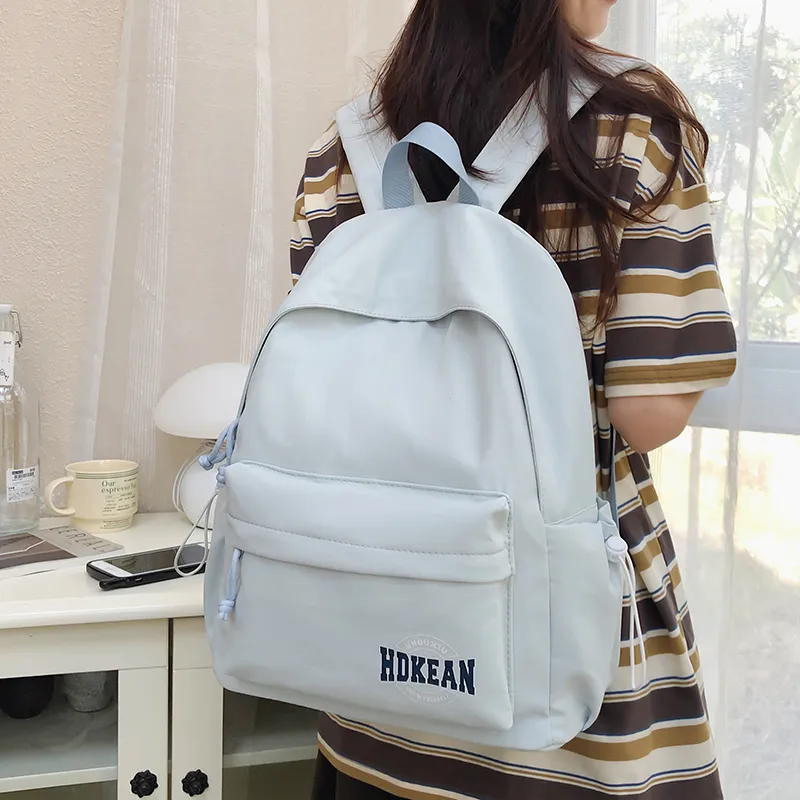 Alcohol Dragon Nylon Backpack Regular Unisex Black White Pink/Red Blue-15