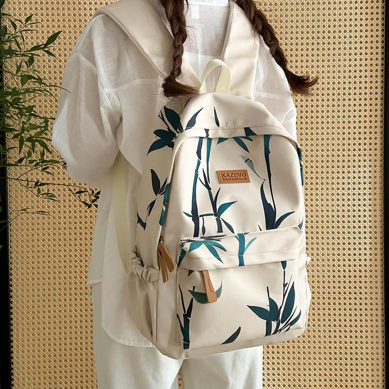 Alcohol Dragon Polyester Backpack Regular Unisex White/Black-4