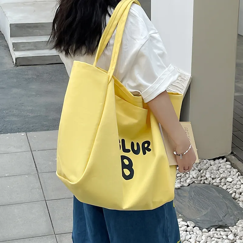 HCXK Canvas Bag, Shoulder Bag Regular Women's Pink/Blue/Yellow/Black/Red/Khaki-21