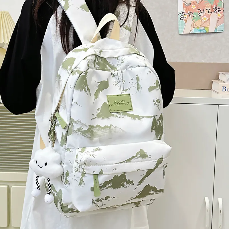 Alcohol Dragon Nylon Backpack Unisex Multicolor-22