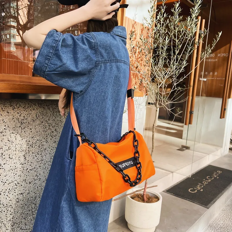 Alcohol Dragon Nylon Shoulder Bag Crossbody Bag Regular Unisex Black/Orange/Green/Blue/Purple/White-1