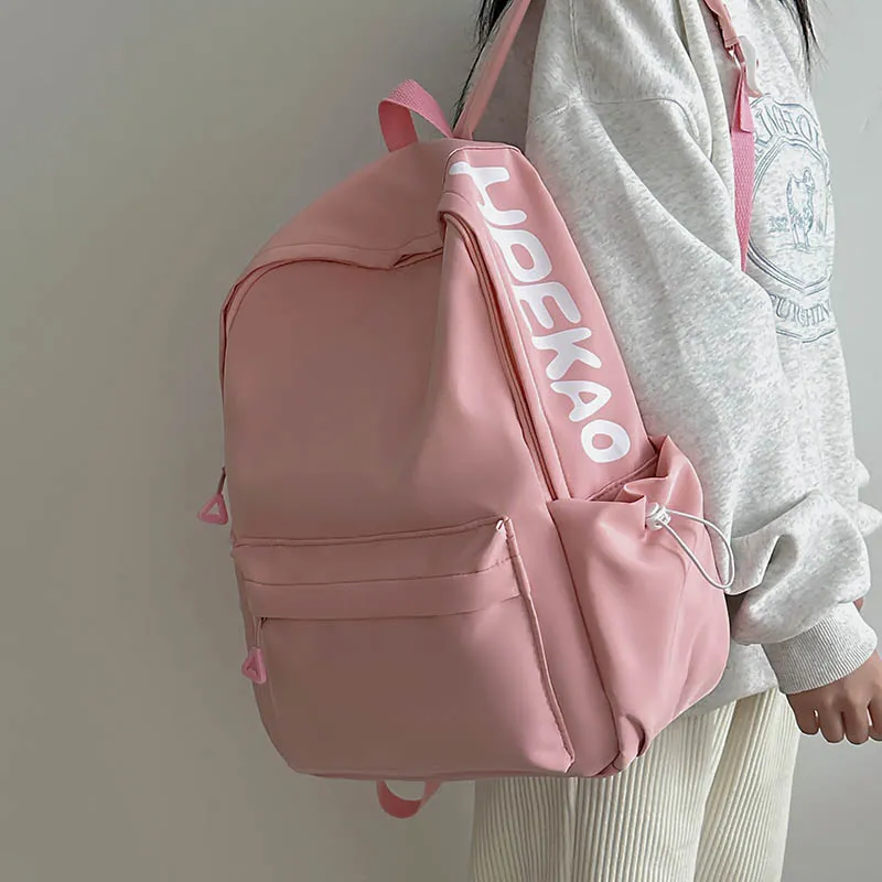 Alcohol Dragon Nylon Backpack Women's Pink/White/Black/Yellow/Green-12