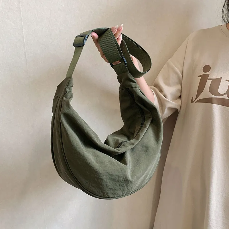 Alcohol Dragon Fabric Dumpling Bag Shoulder Bag Regular Unisex Green/Orange/Dark Blue/Light Blue/Black/Ecru-17