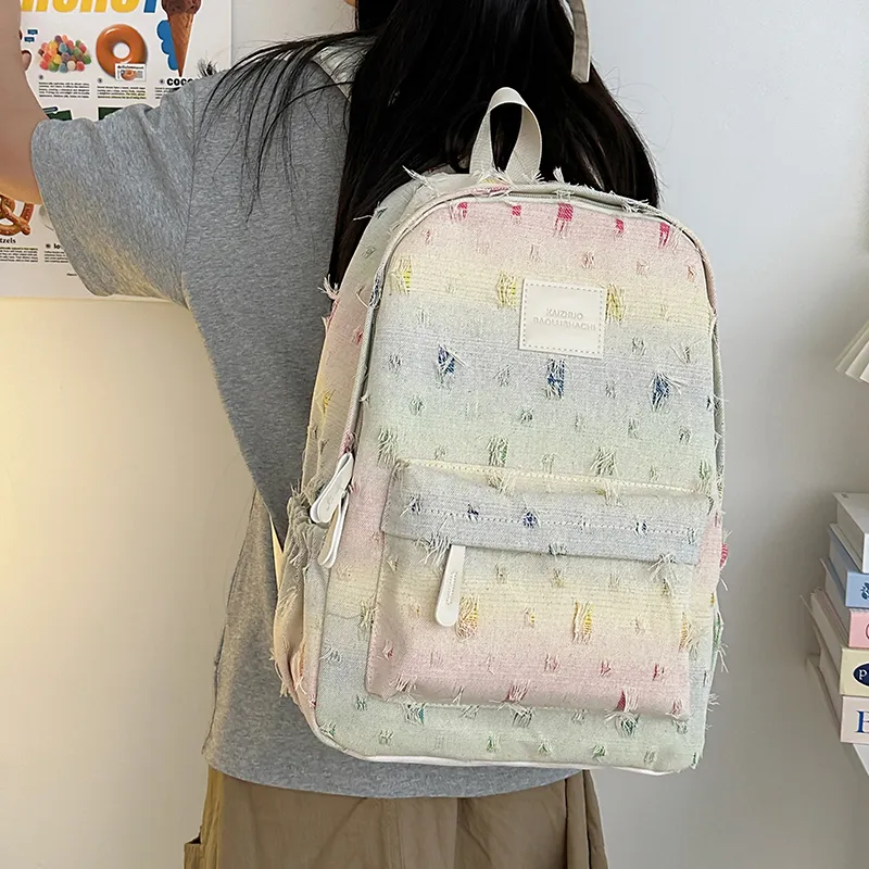 Alcohol Dragon Nylon Backpack Regular Women's Rectangular Block/Checkerboard/Stars-4