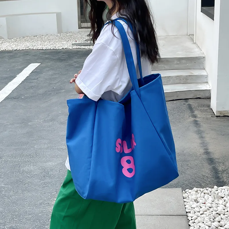 HCXK Canvas Bag, Shoulder Bag Regular Women's Pink/Blue/Yellow/Black/Red/Khaki-10