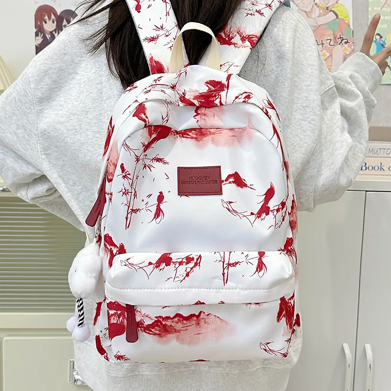 Alcohol Dragon Nylon Backpack Unisex Multicolor-3