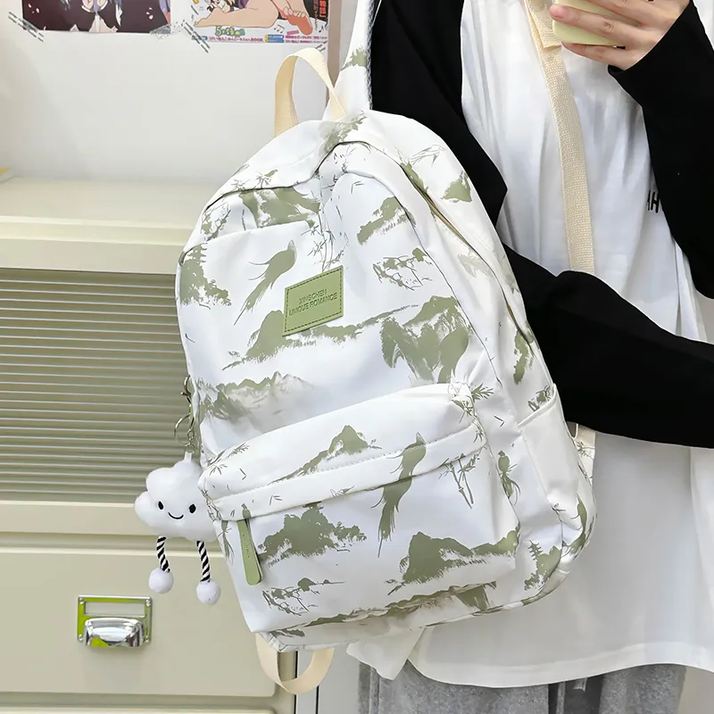 Alcohol Dragon Nylon Backpack Unisex Multicolor-24