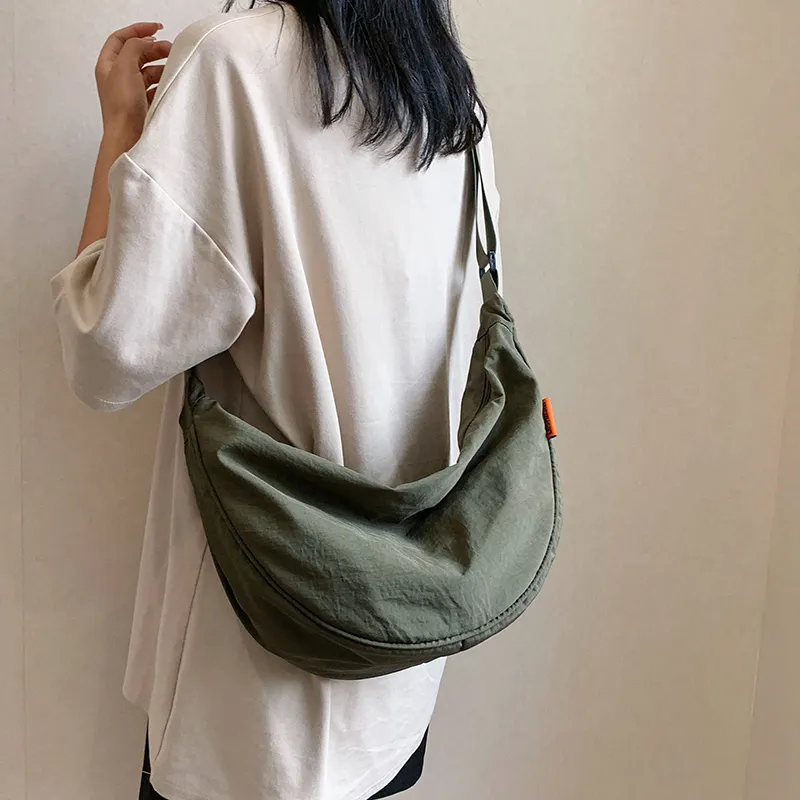 Alcohol Dragon Fabric Dumpling Bag Shoulder Bag Regular Unisex Green/Orange/Dark Blue/Light Blue/Black/Ecru-13