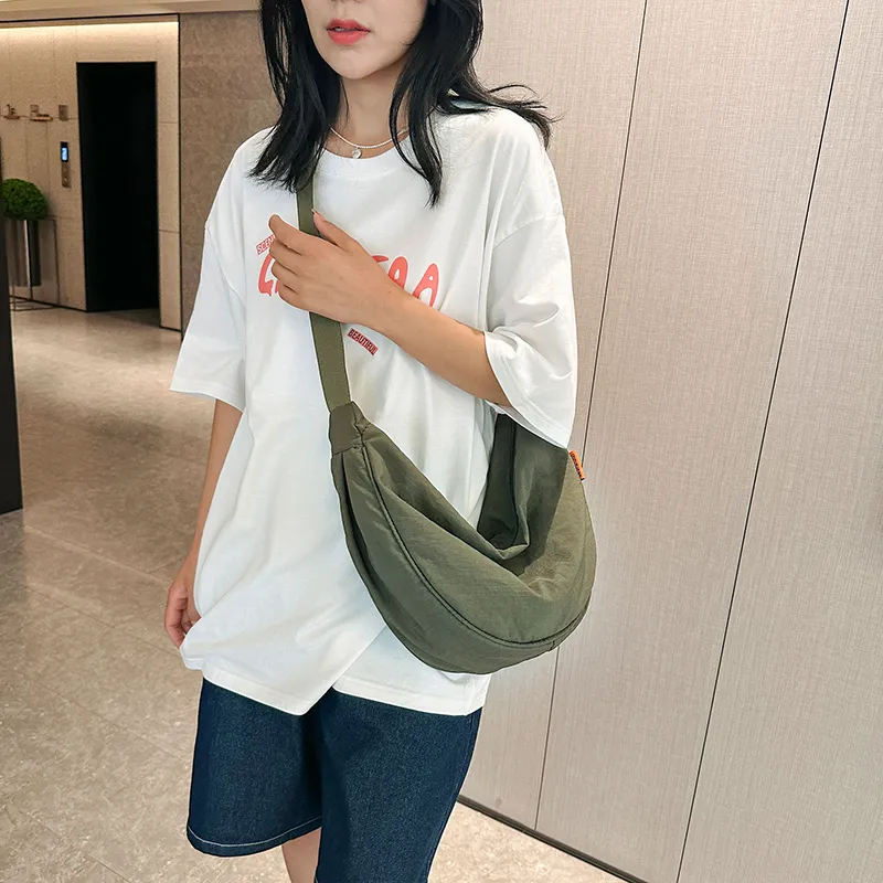 Alcohol Dragon Fabric Dumpling Bag Shoulder Bag Regular Unisex Green/Orange/Dark Blue/Light Blue/Black/Ecru-14