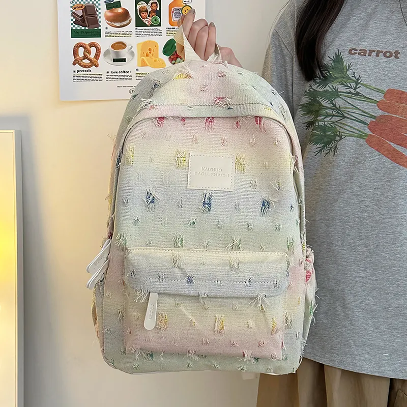 Alcohol Dragon Nylon Backpack Regular Women's Rectangular Block/Checkerboard/Stars-6