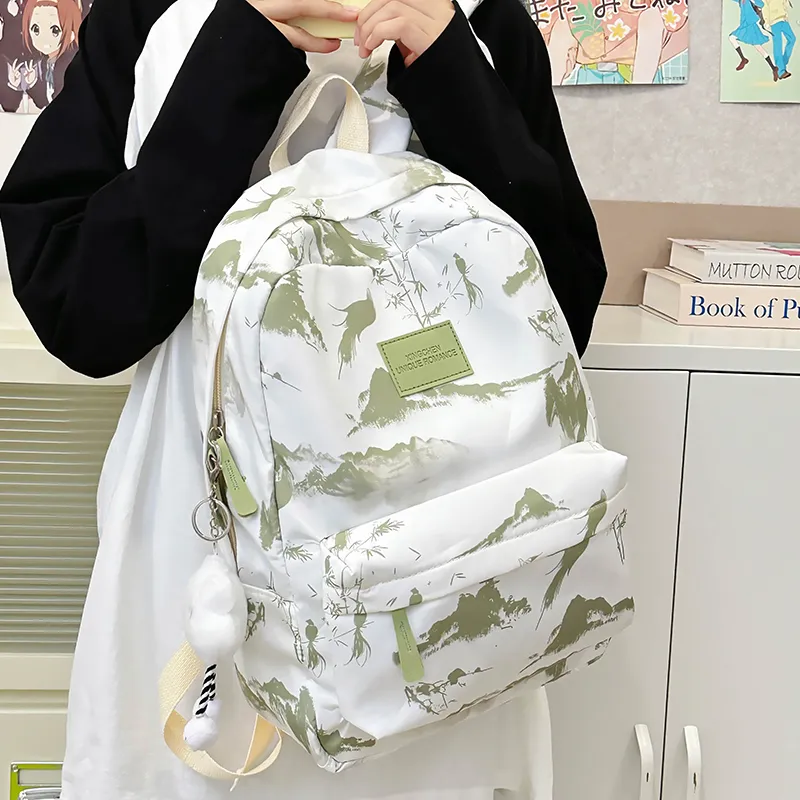 Alcohol Dragon Nylon Backpack Unisex Multicolor-26
