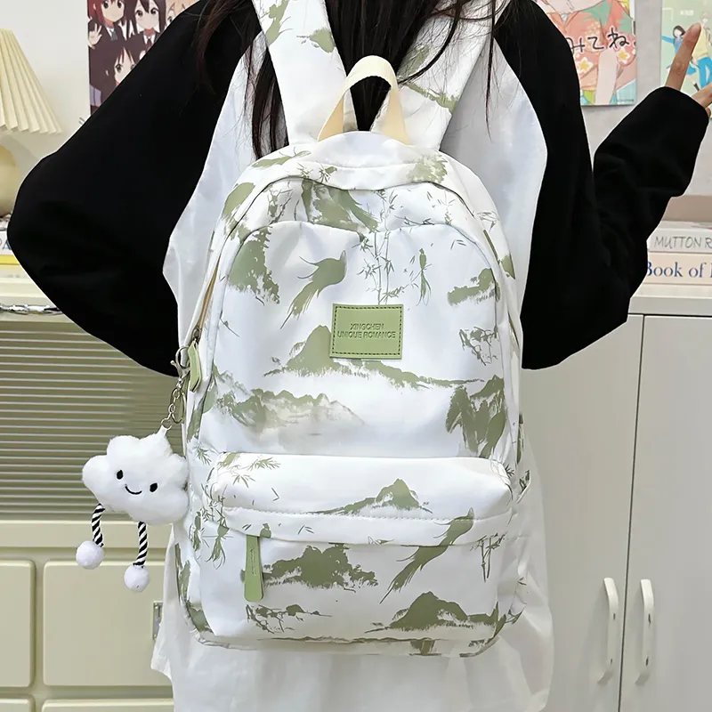 Alcohol Dragon Nylon Backpack Unisex Multicolor-23