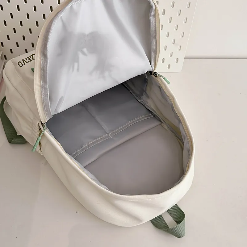 Alcohol Dragon Polyester Backpack Women's White/Black/Khaki-16