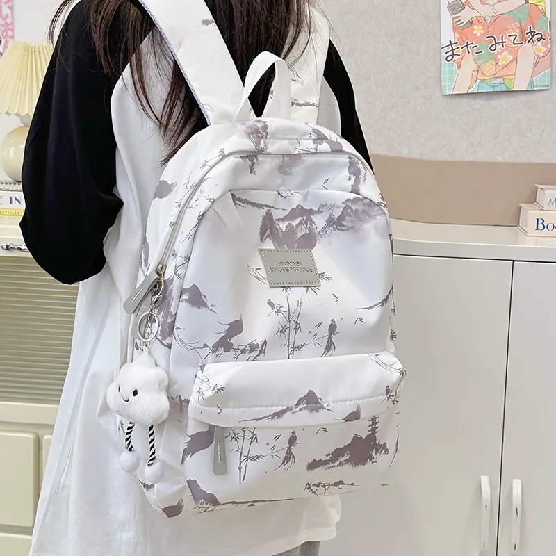 Alcohol Dragon Nylon Backpack Unisex Multicolor-9