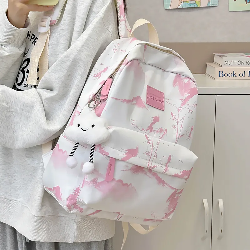 Alcohol Dragon Nylon Backpack Unisex Multicolor-20