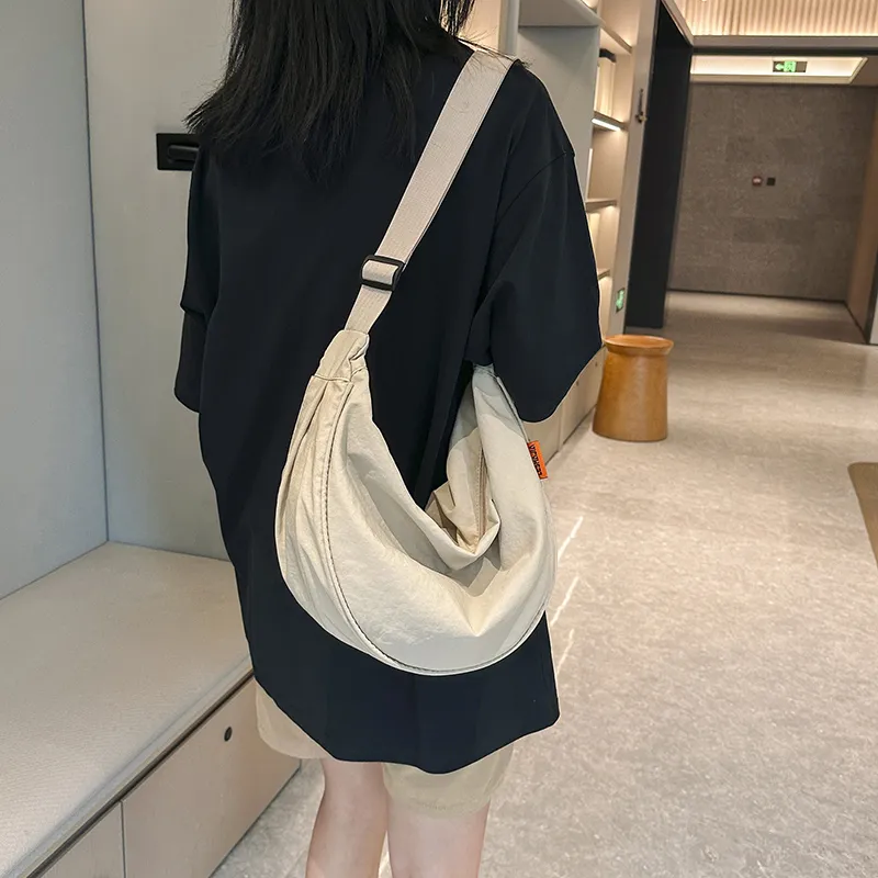 Alcohol Dragon Fabric Dumpling Bag Shoulder Bag Regular Unisex Green/Orange/Dark Blue/Light Blue/Black/Ecru-52