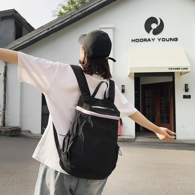 Alcohol Dragon Nylon Spell PU Backpack Regular Women's Black/White/Silver-1