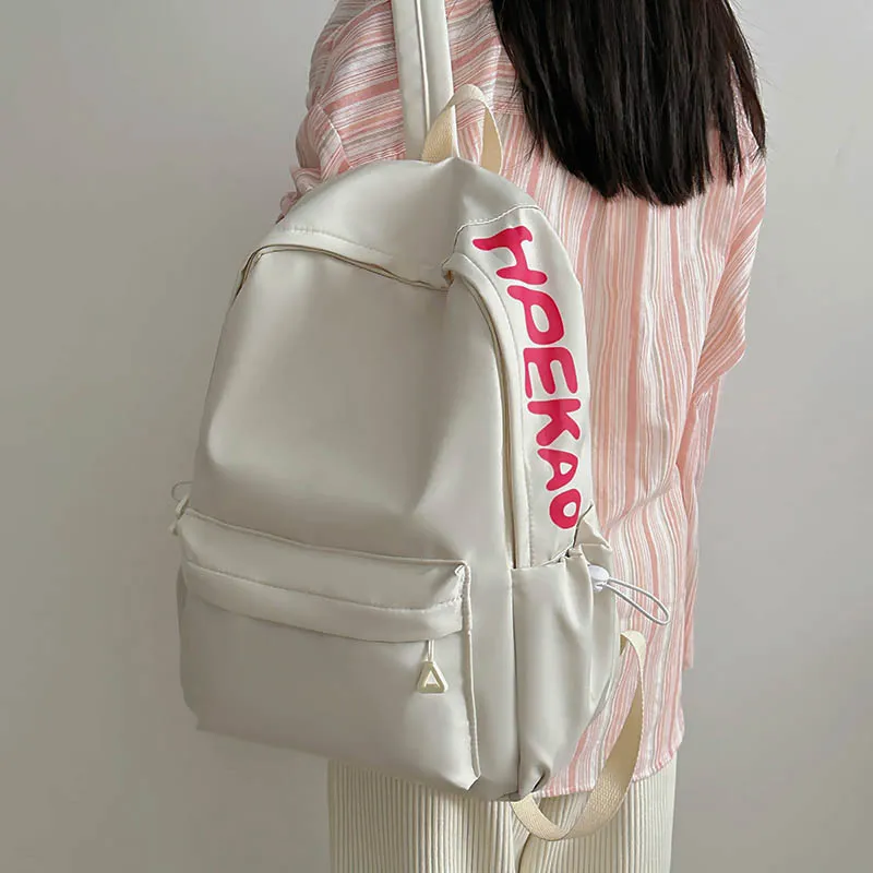 Alcohol Dragon Nylon Backpack Women's Pink/White/Black/Yellow/Green-18