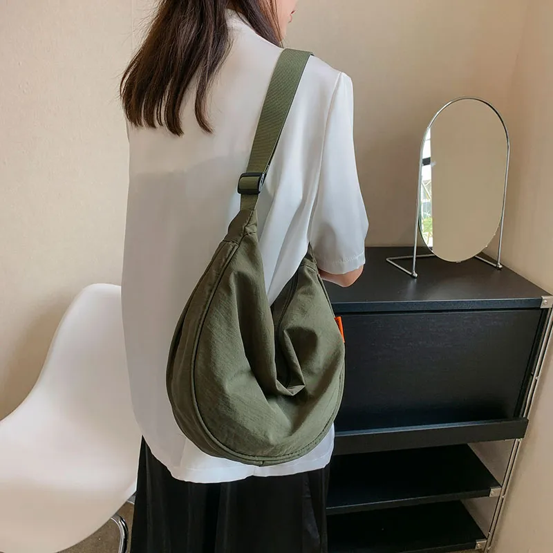 Alcohol Dragon Fabric Dumpling Bag Shoulder Bag Regular Unisex Green/Orange/Dark Blue/Light Blue/Black/Ecru-5