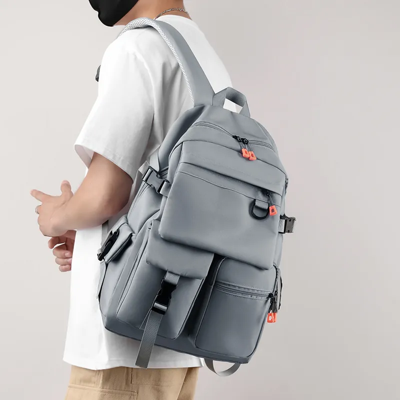 Alcohol Dragon Nylon Backpack Regular Men's Black/Gray-16