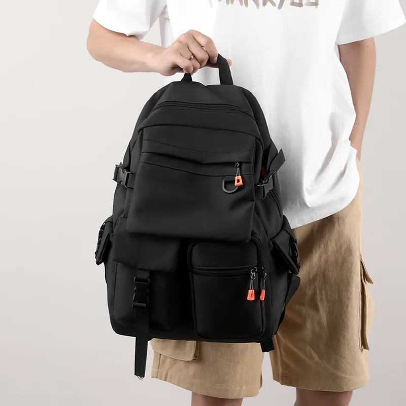 Alcohol Dragon Nylon Backpack Regular Men's Black/Gray-7