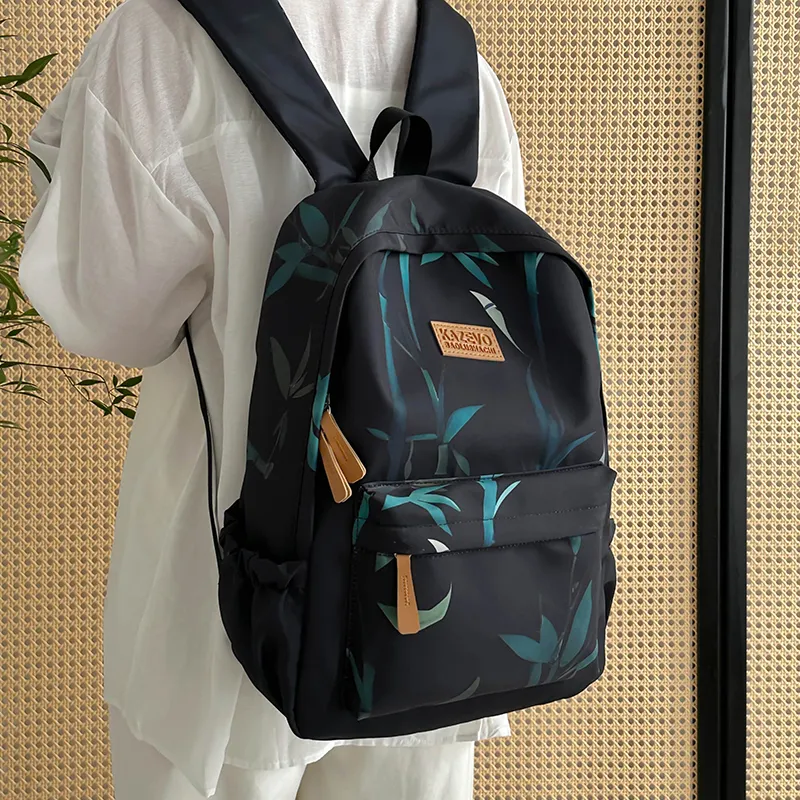 Alcohol Dragon Polyester Backpack Regular Unisex White/Black-11