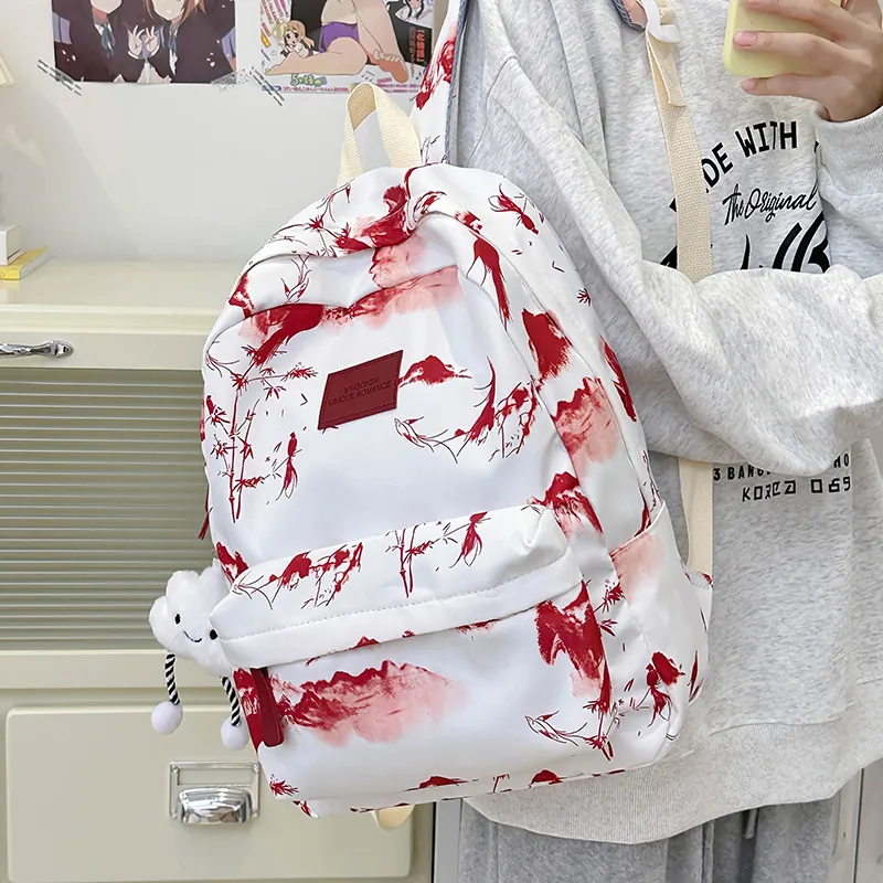 Alcohol Dragon Nylon Backpack Unisex Multicolor-2