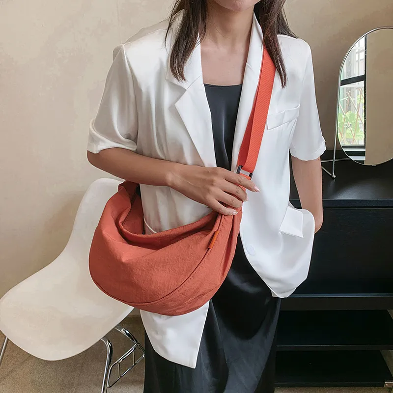 Alcohol Dragon Fabric Dumpling Bag Shoulder Bag Regular Unisex Green/Orange/Dark Blue/Light Blue/Black/Ecru-27