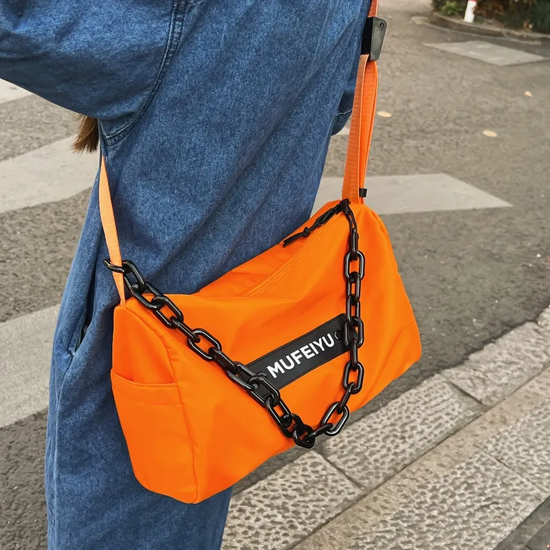 Alcohol Dragon Nylon Shoulder Bag Crossbody Bag Regular Unisex Black/Orange/Green/Blue/Purple/White-3