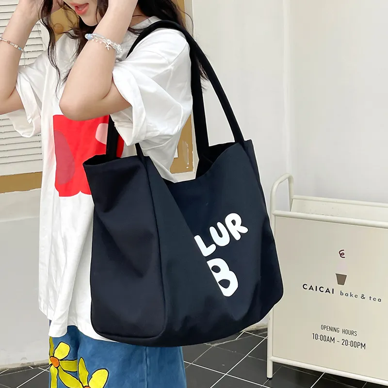 HCXK Canvas Bag, Shoulder Bag Regular Women's Pink/Blue/Yellow/Black/Red/Khaki-30