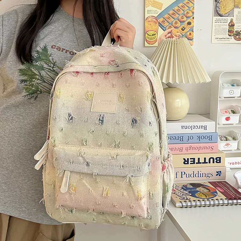 Alcohol Dragon Nylon Backpack Regular Women's Rectangular Block/Checkerboard/Stars-2