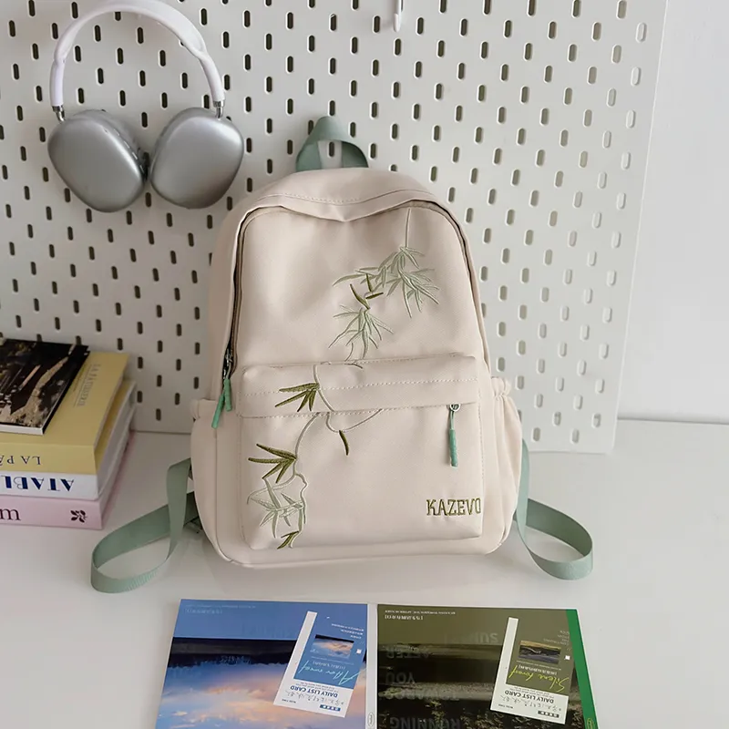 Alcohol Dragon Polyester Backpack Women's White/Black/Khaki-15