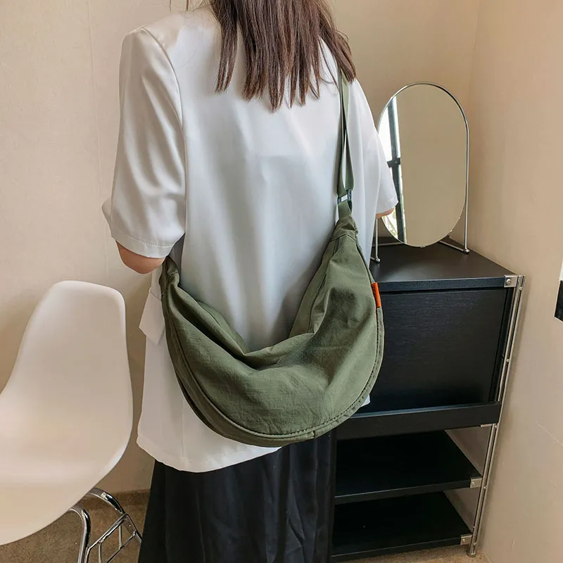 Alcohol Dragon Fabric Dumpling Bag Shoulder Bag Regular Unisex Green/Orange/Dark Blue/Light Blue/Black/Ecru-6