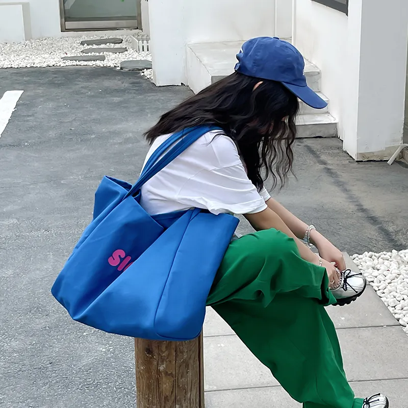 HCXK Canvas Bag, Shoulder Bag Regular Women's Pink/Blue/Yellow/Black/Red/Khaki-13