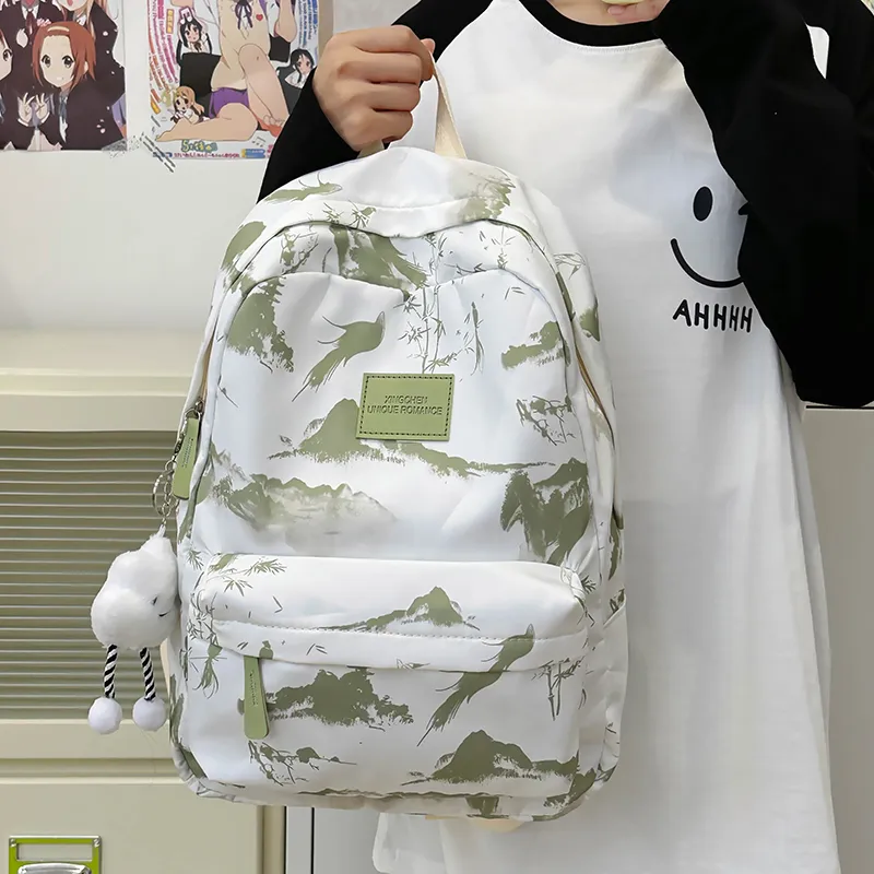 Alcohol Dragon Nylon Backpack Unisex Multicolor-27