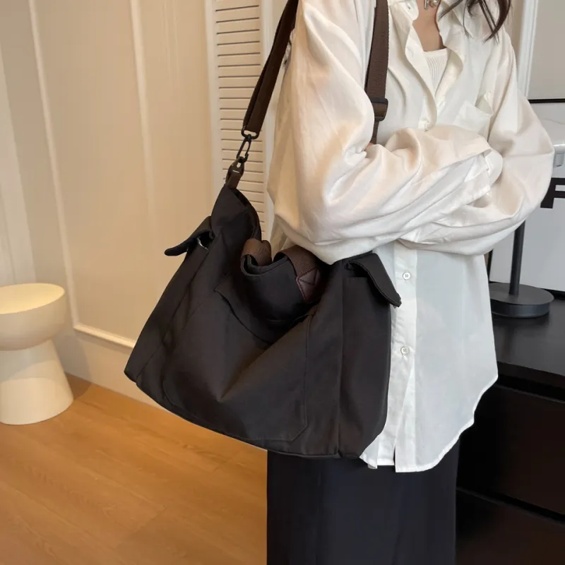 Alcohol Dragon Fabric Crossbody Bag, Shoulder Bag Women's Black/Khaki/Ecru-4