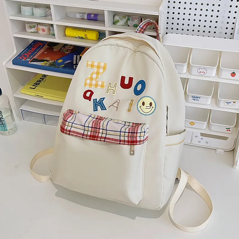 Alcohol Dragon Nylon Backpack Regular Women's Yellow/White/Green/Dark Blue-9