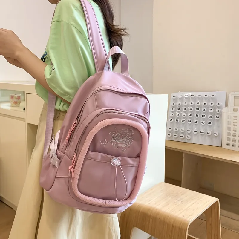 Alcohol Dragon Nylon Backpack Regular Women's White/Pink/Green/Purple-18