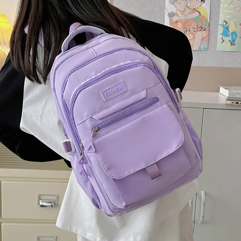 Alcohol Dragon Nylon Backpack Regular Women's White/Blue/Black/Purple/Gray-23