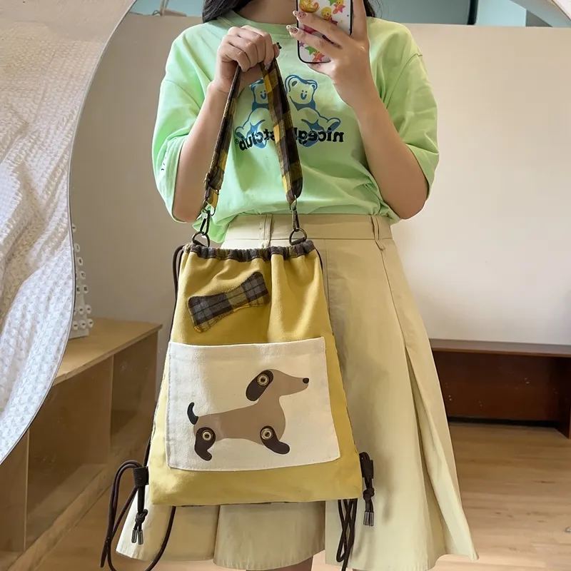 Alcohol dragon Crossbody Bags Yellow-4