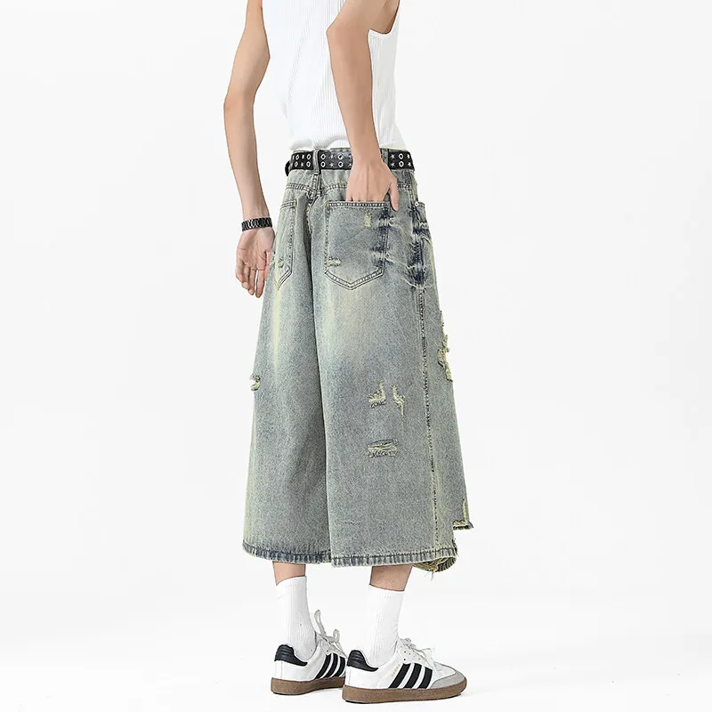 GENT LORE Denim Shorts Unisex Yellow Mud-5