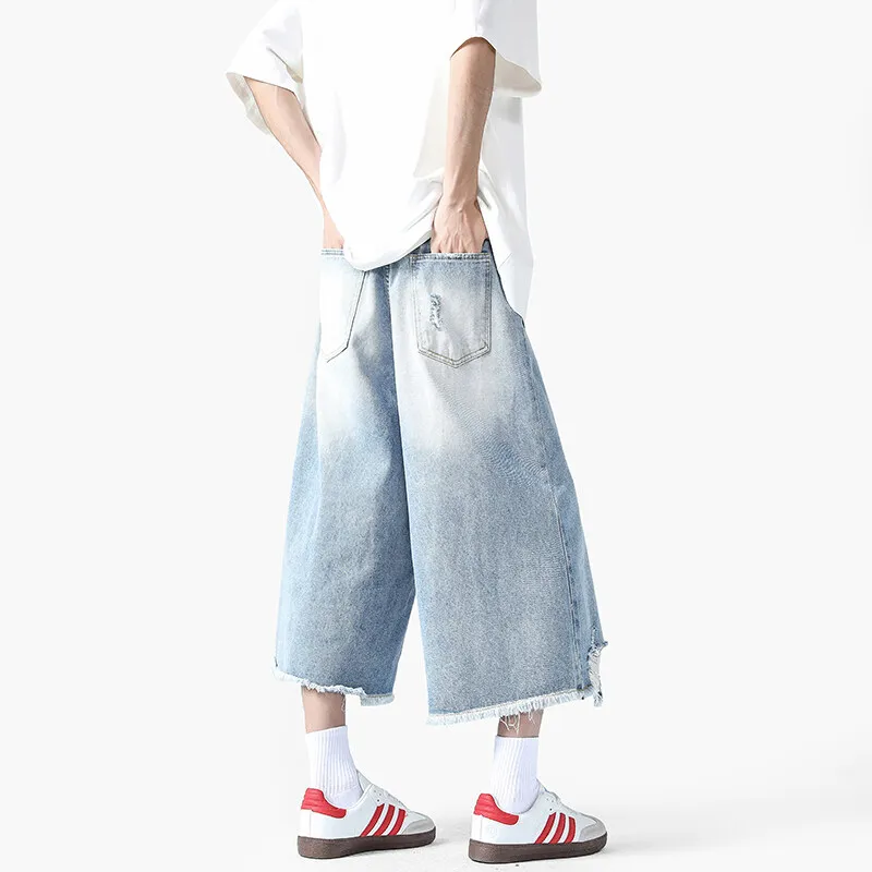GENT LORE Denim Shorts Unisex Light Blue-4