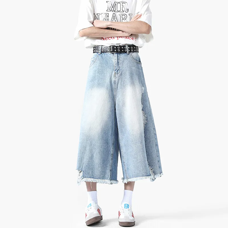 GENT LORE Denim Shorts Unisex Light Blue-1