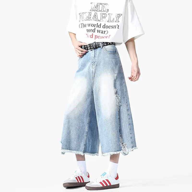 GENT LORE Denim Shorts Unisex Light Blue-2