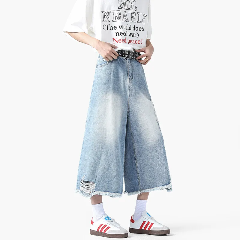 GENT LORE Denim Shorts Unisex Light Blue-3