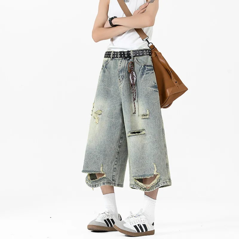 GENT LORE Denim Shorts Unisex Yellow Mud-4