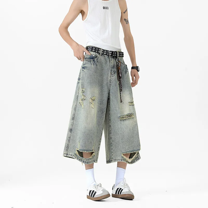 GENT LORE Denim Shorts Unisex Yellow Mud-3